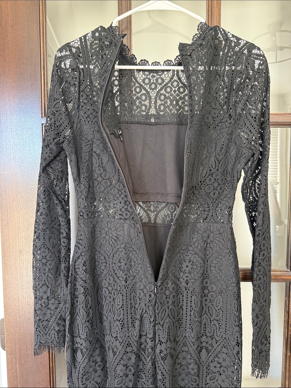 NWOT Lulu's Black Long-Sleeve Lace Mini Dress - Picture 7 of 7